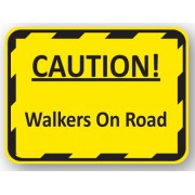 DuraStripe rechthoekig veiligheidsteken / CAUTION! WALKERS ON ROAD